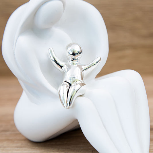 Sposi Innamorati Grande con Bimbo Argento Lully Argenti