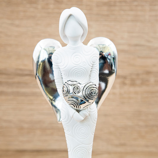 Angelo con Cuore Argento Lully Argenti