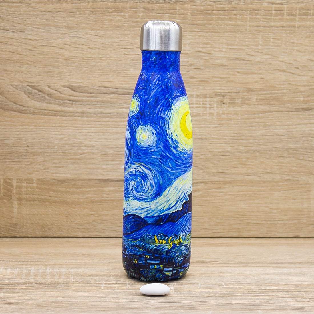 JUMBEAR Van Gogh - Borraccia termica in acciaio inox isolata con scritta Notte stellata sul Rodano, a tenuta stagna, con apertura larga e coperchio con cannuccia, per fitness, palestra e sport JUMBEAR Van Gogh - Borraccia termica in acciaio inox isolata con scritta Notte stellata sul Rodano, a tenuta stagna, con apertura larga e coperchio con cannuccia, per fitness, palestra e sport