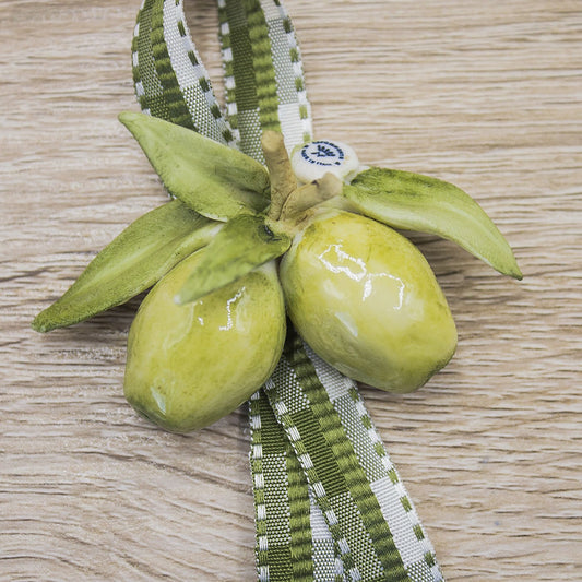 Segnaposto Olive Verdi Porcellana di Capodimonte