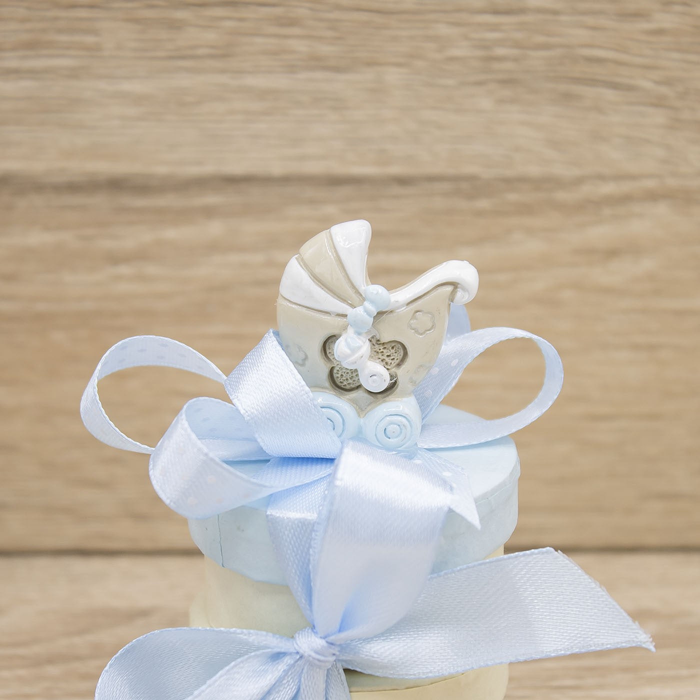 Portaconfetti con Carrozzina Celeste