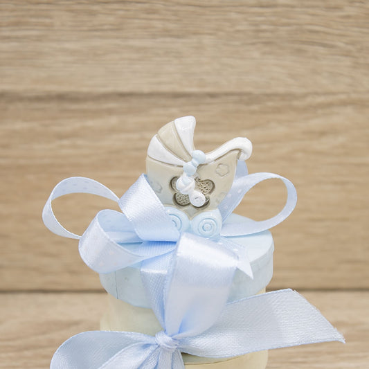 Portaconfetti con Carrozzina Celeste