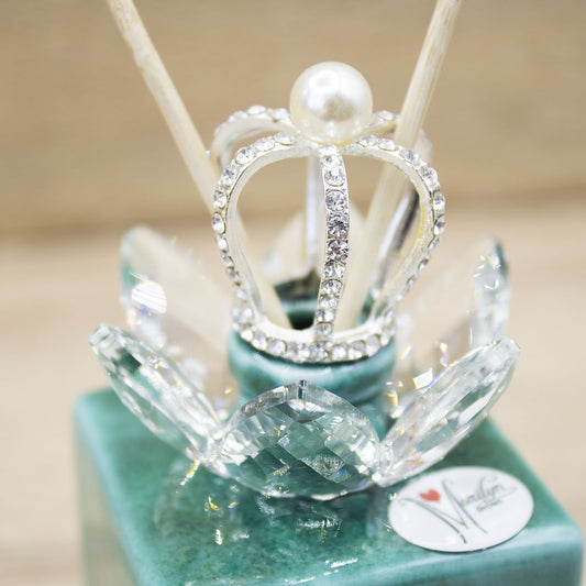Profumatore Quadrato Verde con Corona Argento Marilyn Rome