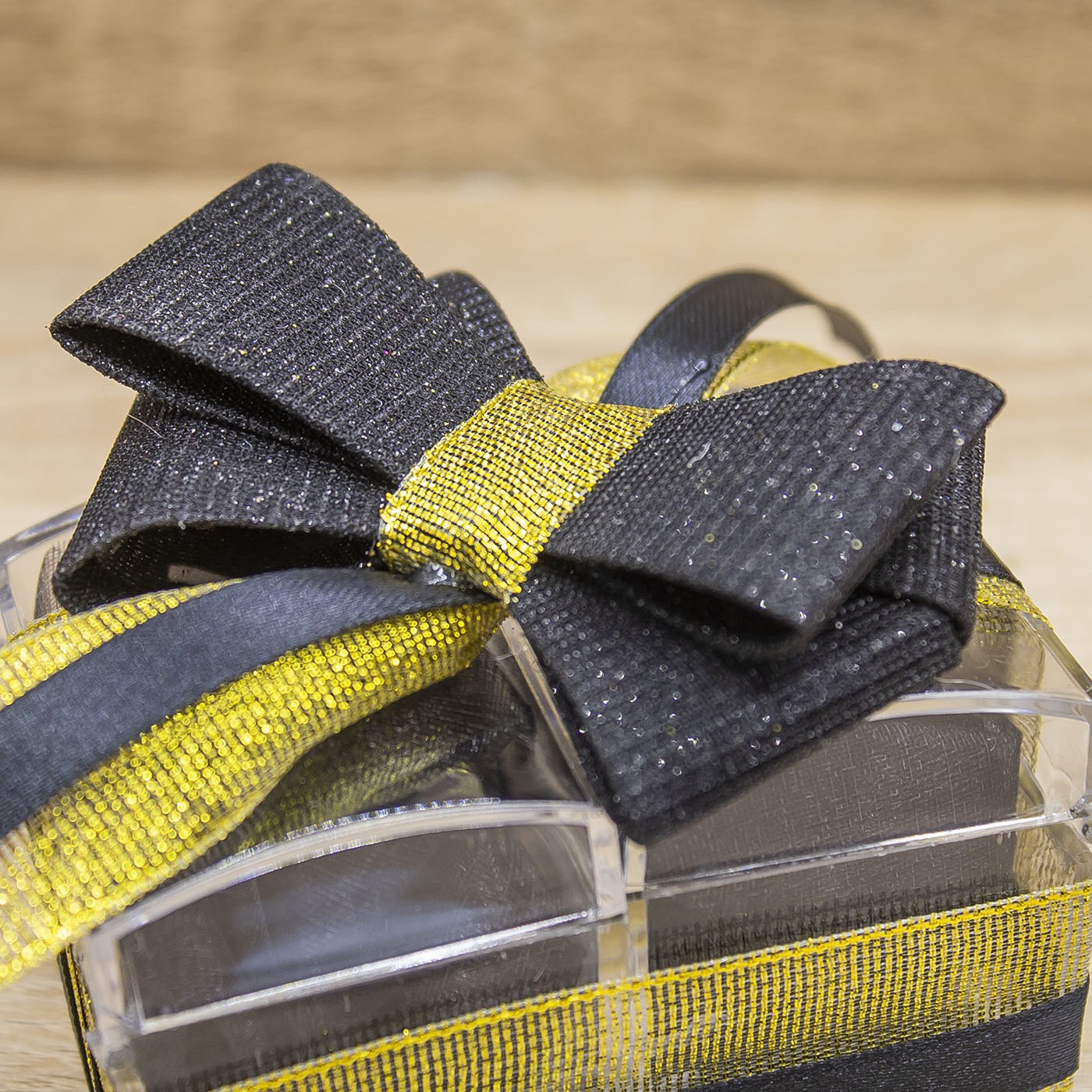 Portaconfetti Nero e Oro 10 Confetti