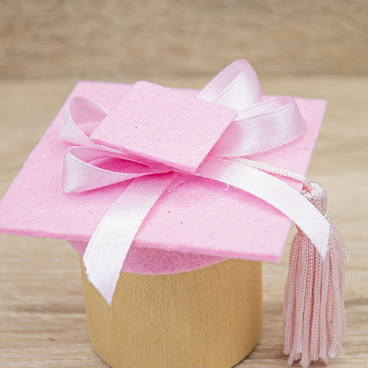 Portaconfetti Legno con Cappello Rosa