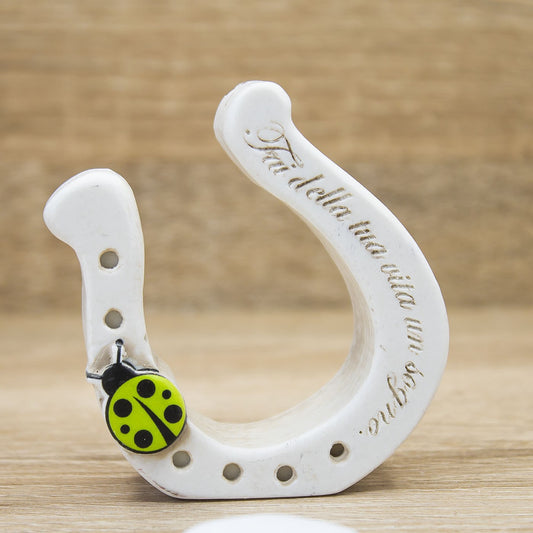 Portafortuna Ferro di Cavallo Coccinella Verde Dolcicose