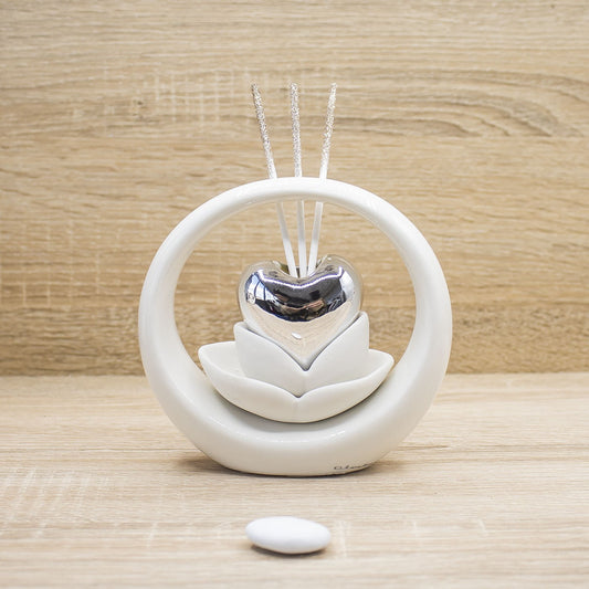 Profumatore Cuore Argento Circolare Claraluna