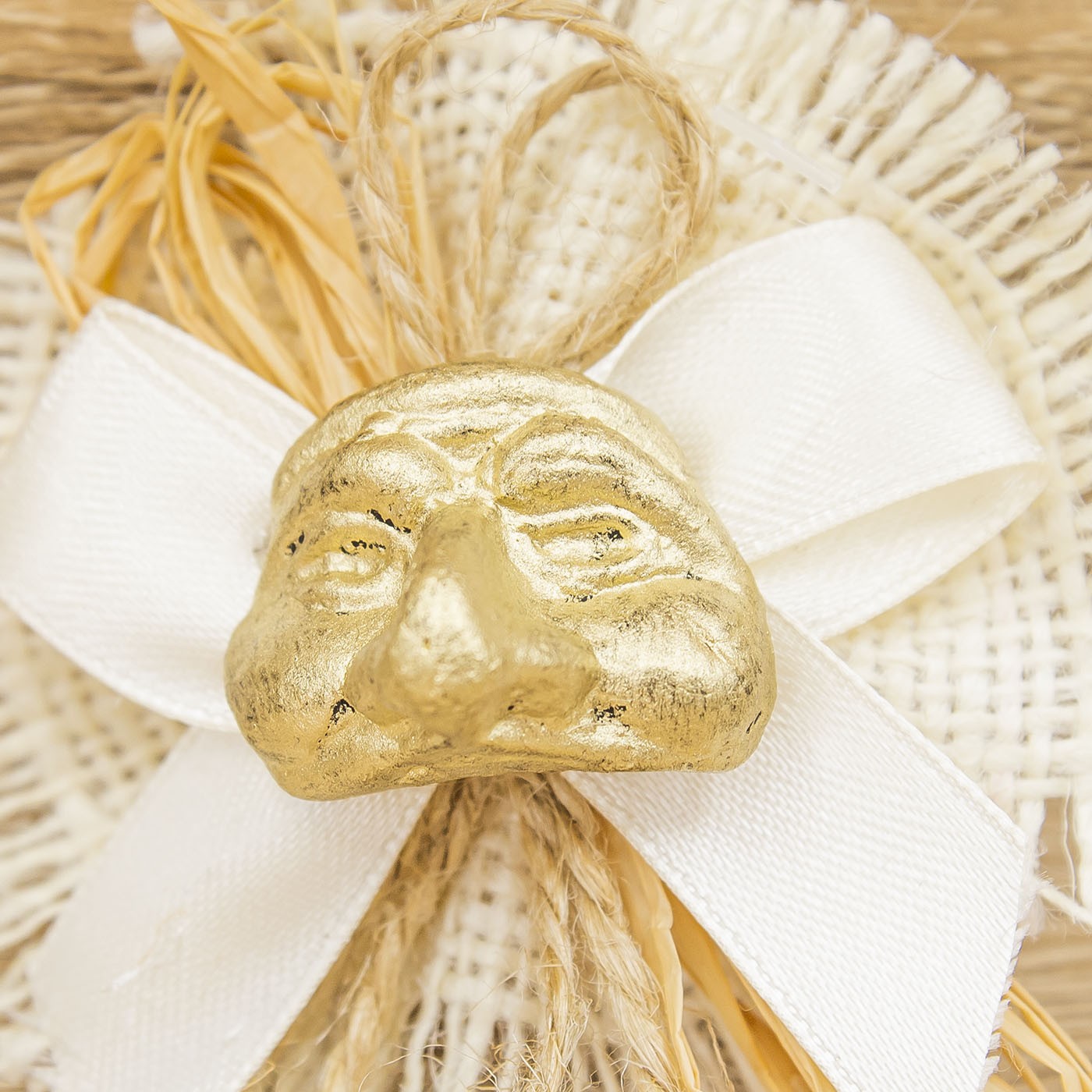 Sacchetto con Magnete Maschera di Pulcinella Oro Piccola Bella Napoli