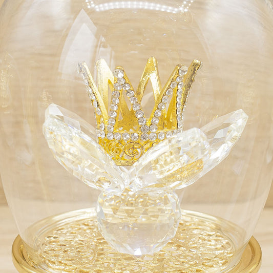 Campana Led Oro con Corona e Petali di Cristallo Marilyn Rome
