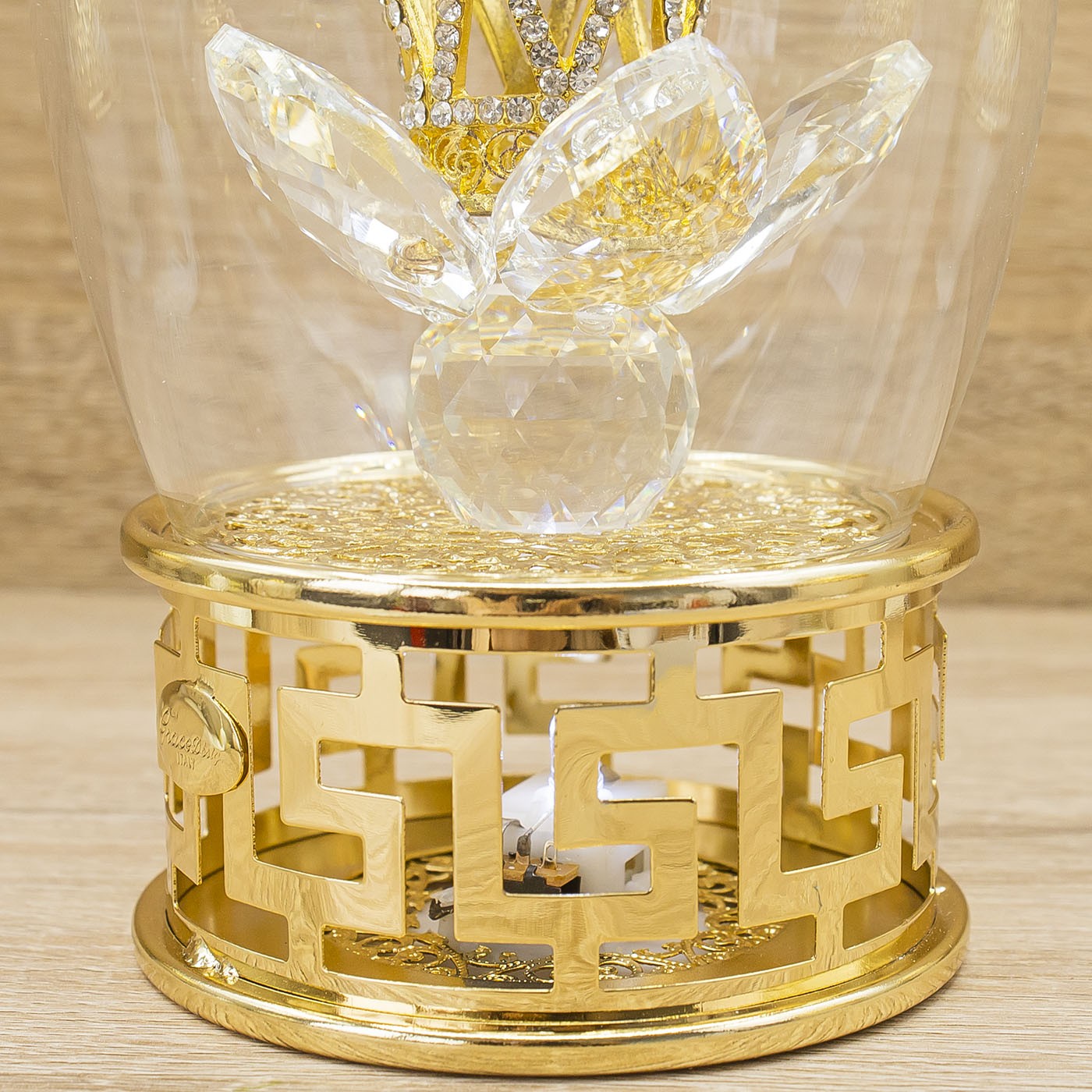 Campana Led Oro con Corona e Petali di Cristallo Marilyn Rome