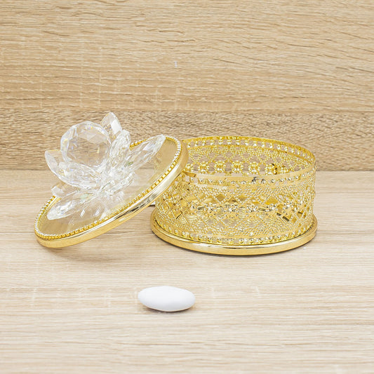 Portagioie Tondo Oro con Petali Cristallo Marilyn Rome