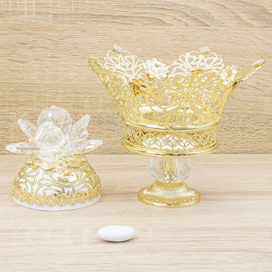 Portagioie Imperiale Oro con Petali Cristallo Marilyn Rome