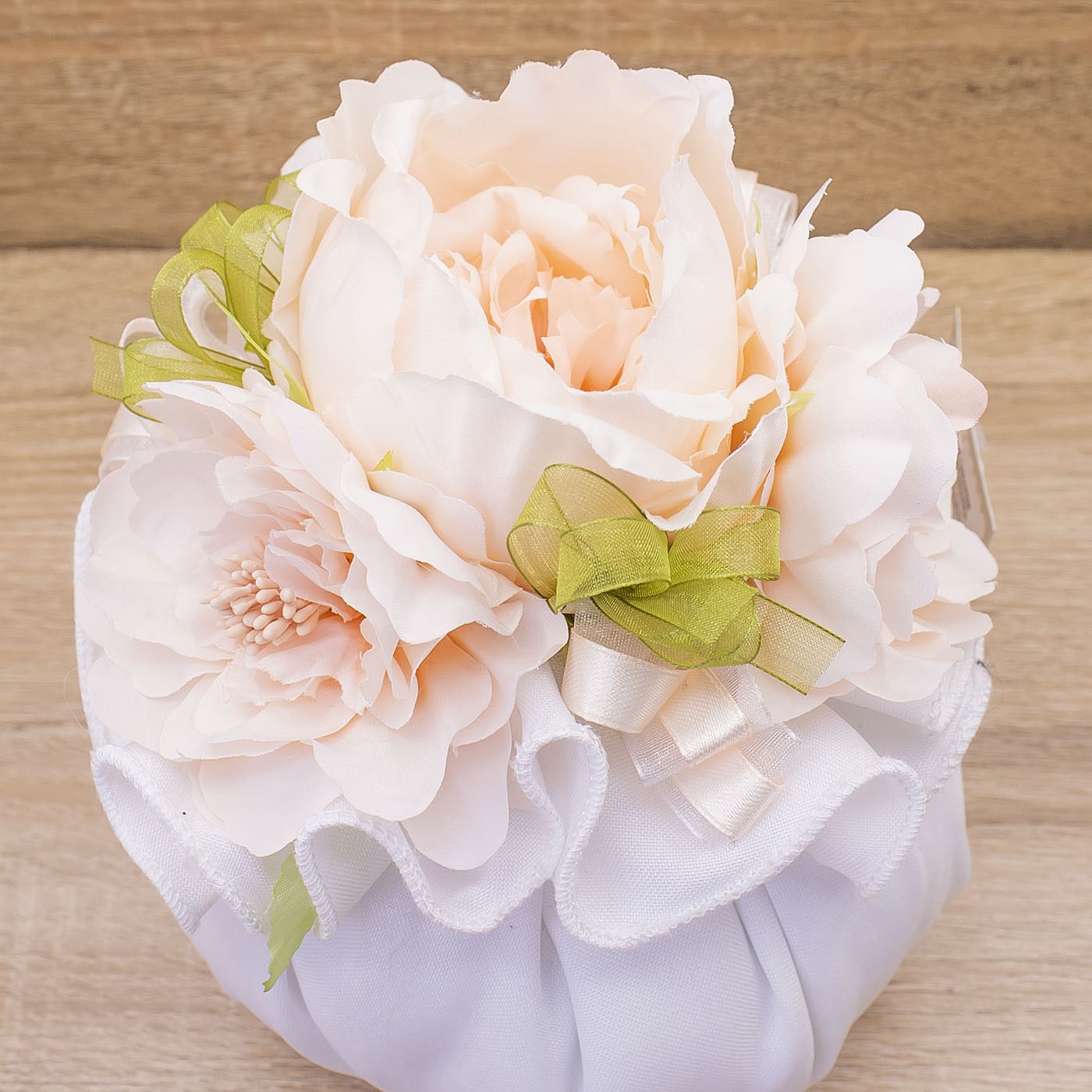 Sacchettone Bianco con Fiori Rosa e Sali Profumati Francesi La Vie en Rose