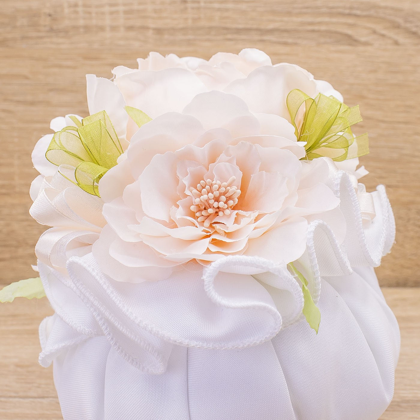 Sacchettone Bianco con Fiori Rosa e Sali Profumati Francesi La Vie en Rose