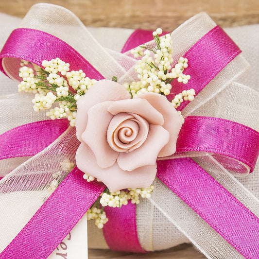 Sacchetto Pochette Piccolo con Rosa e Sali Profumati La Vie en Rose