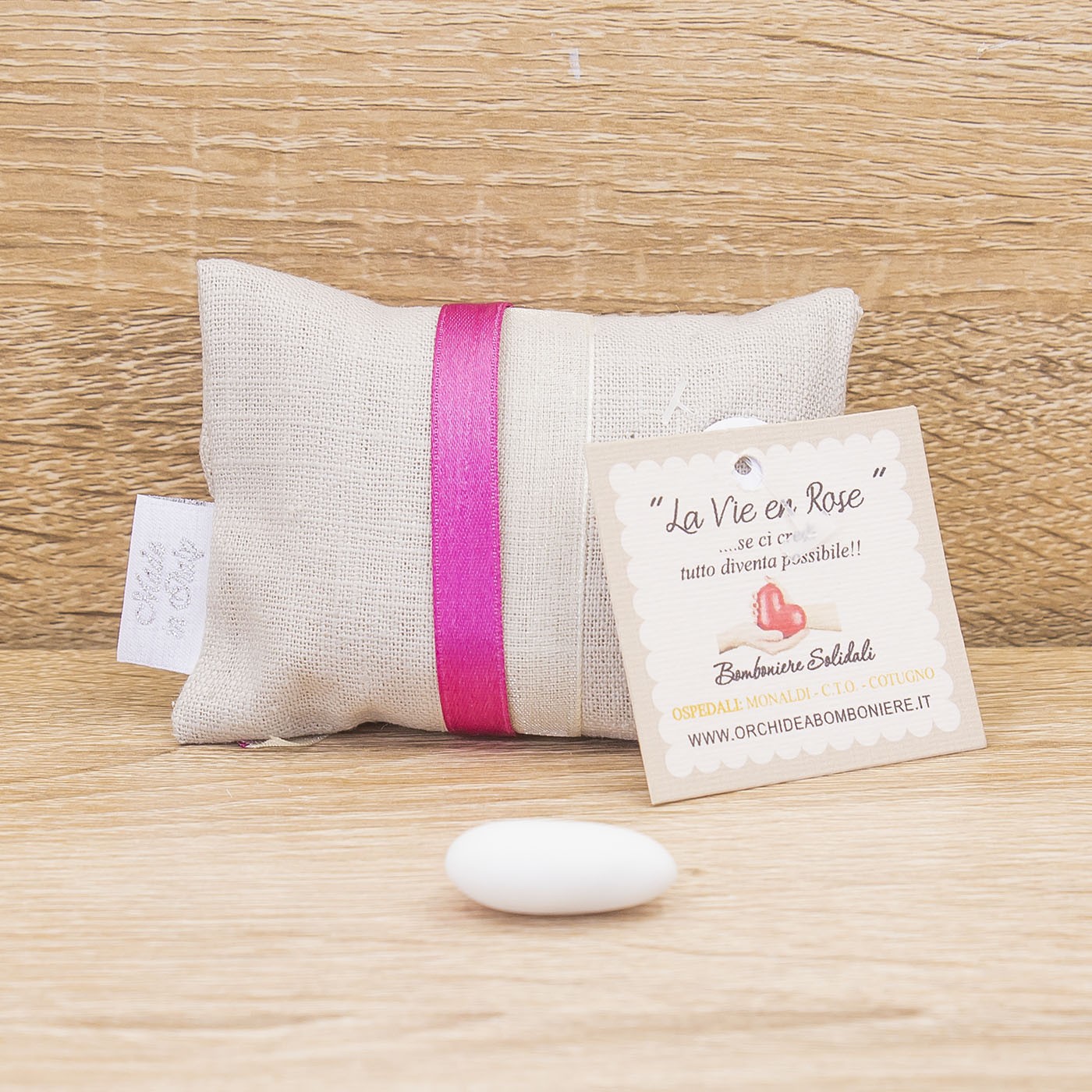 Sacchetto Pochette Piccolo con Rosa e Sali Profumati La Vie en Rose