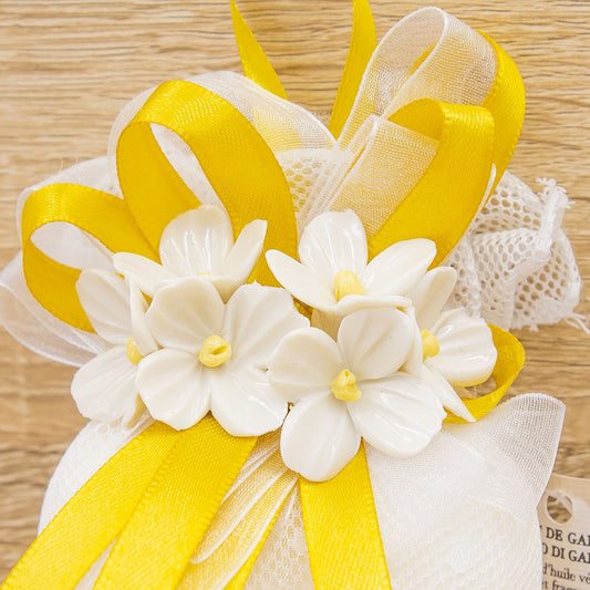 Sacchetto Sapone Profumato Cuore con Ortensie La Vie en Rose