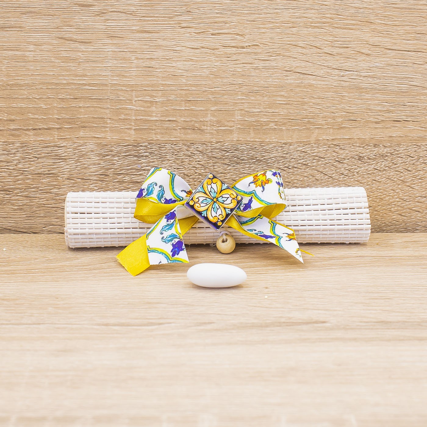 Portaconfetti Bamboo Stile Vietrese Giallo