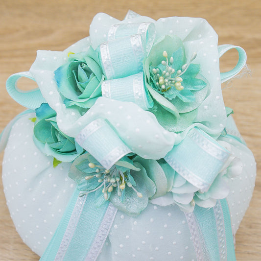 Sacchetto Puffo con Fiori Tiffany e Sali Profumati La Vie en Rose