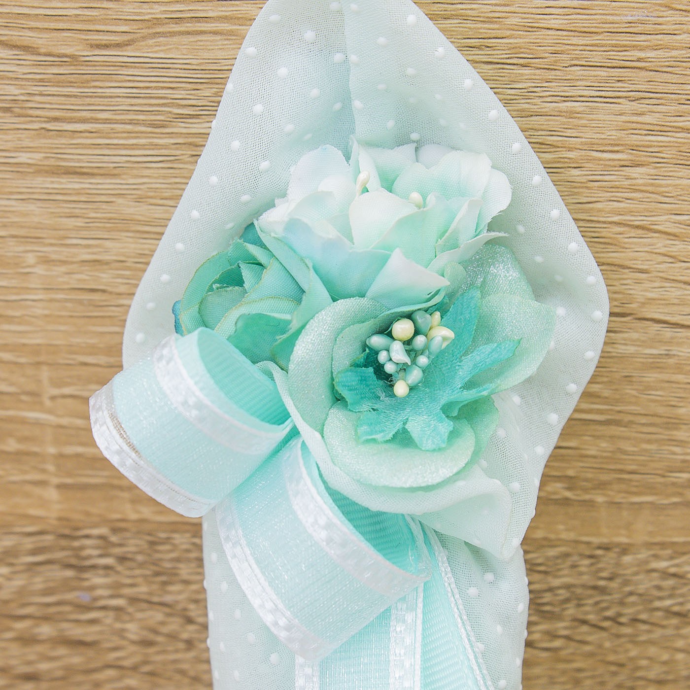 Sacchetto Cono con Fiori Tiffany e Sali Profumati La Vie en Rose