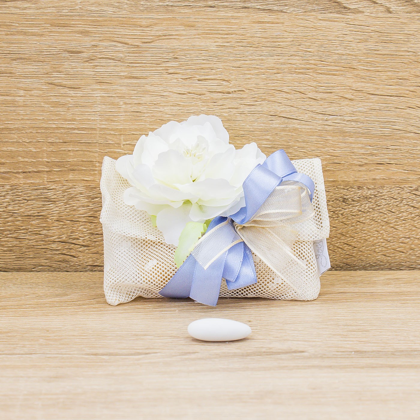 Sacchetto Pochette Fiocco Lavagna con Pois e Sali Profumati Francesi La Vie en Rose