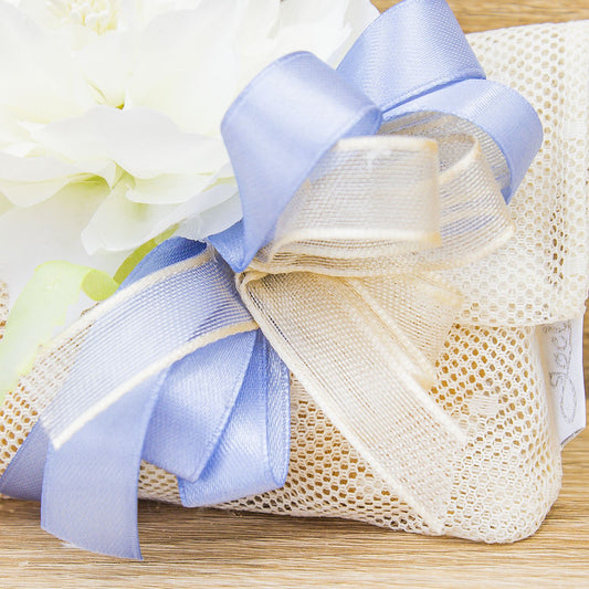 Sacchetto Pochette Fiocco Lavagna con Pois e Sali Profumati Francesi La Vie en Rose