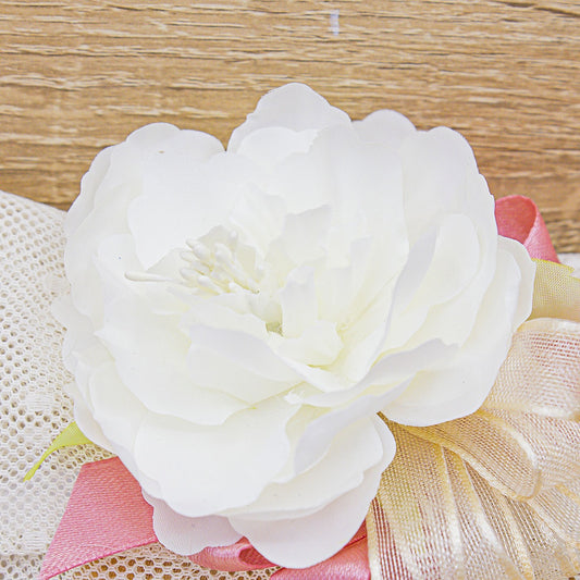 Sacchetto Pochette Fiocco Rosa con Pois e Sali Profumati Francesi La Vie en Rose