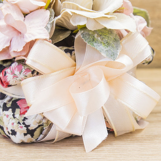 Sacchettone Floreale Fiocco Rosa Cipria e Sali Profumati La Vie en Rose