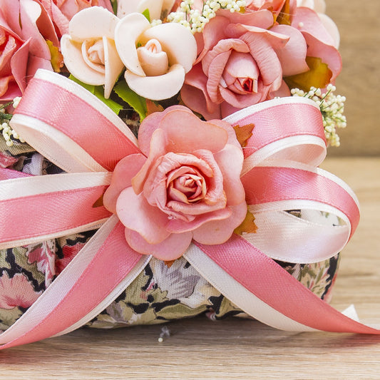 Sacchettone Floreale Fiocco Rosa e Sali Profumati La Vie en Rose