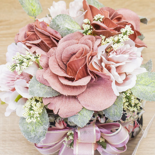 Sacchettone Floreale Fiocco Rosa Antico e Sali Profumati La Vie en Rose