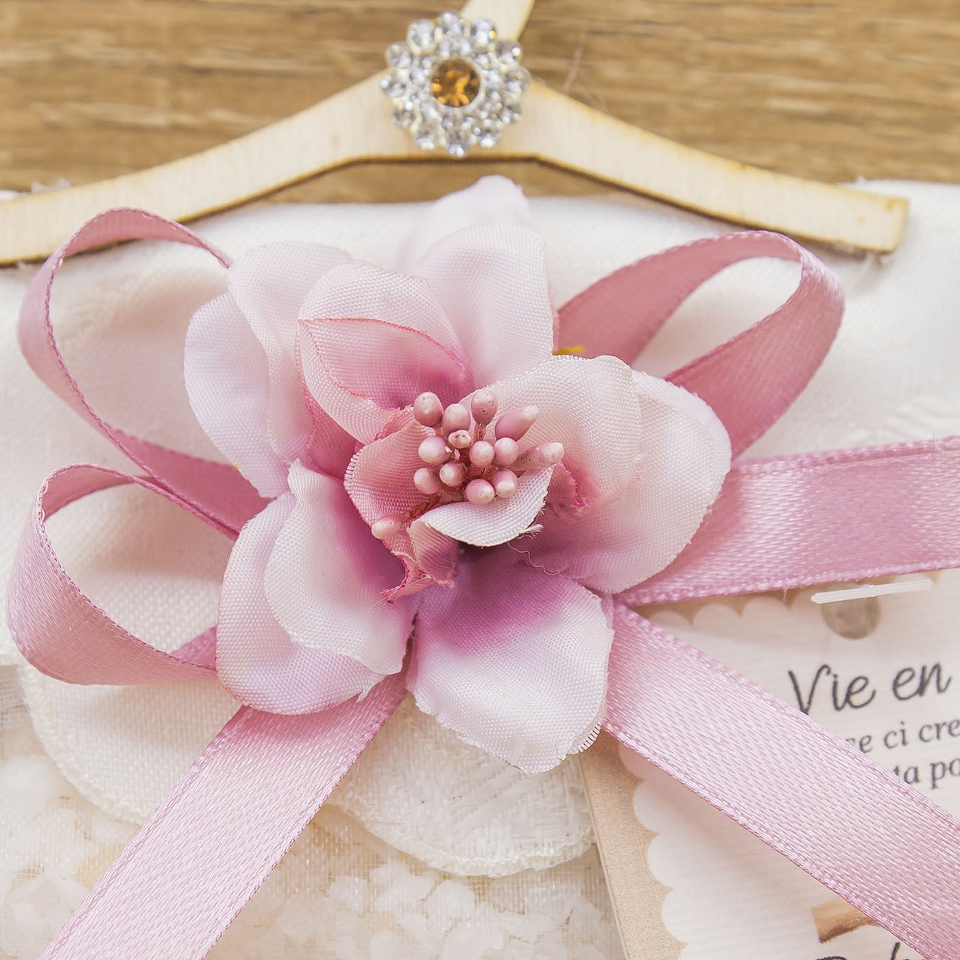 Sacchetto con Gruccia, Sali Profumati e Fiore Rosa La Vie en Rose