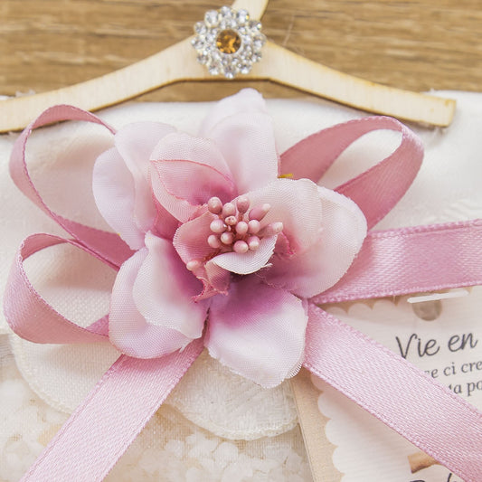 Sacchetto con Gruccia, Sali Profumati e Fiore Rosa La Vie en Rose