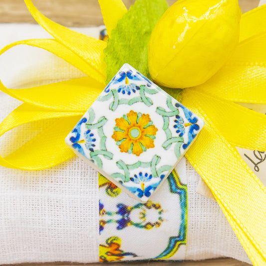 Sacchetto Pochette Stile Vietrese con Sali Profumati La Vie en Rose