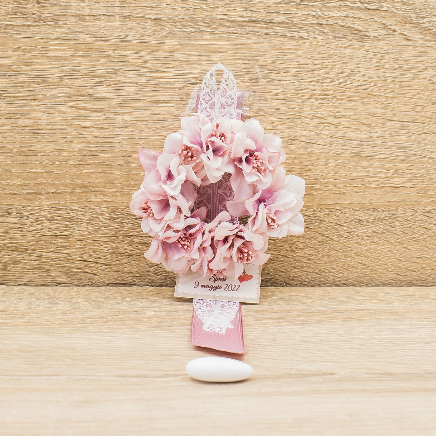Ghirlanda Di Orchidee Artificiali Per Auto – Decorazione Cofano Matrimonio Rosa/Bianco Con Ventose