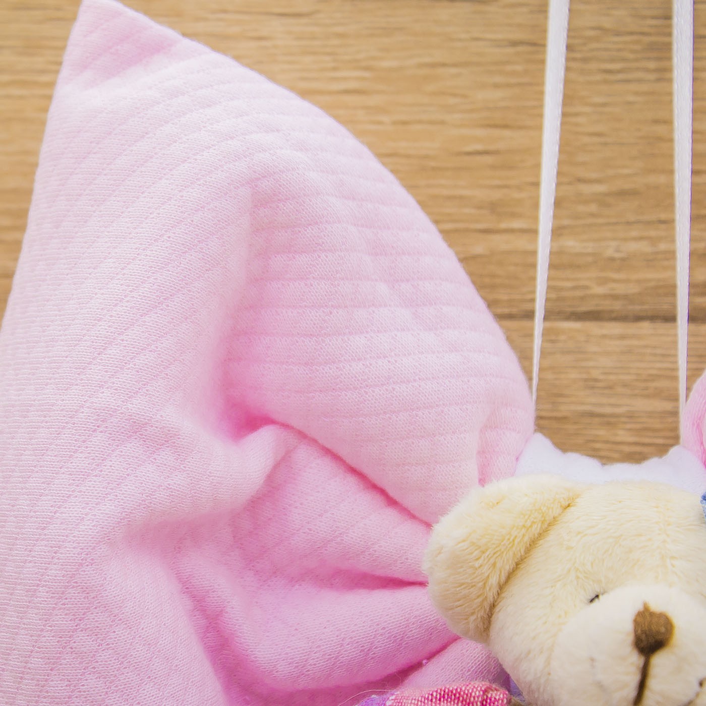 Coccarda Fiocco Rosa con Nuvola e Orsetto