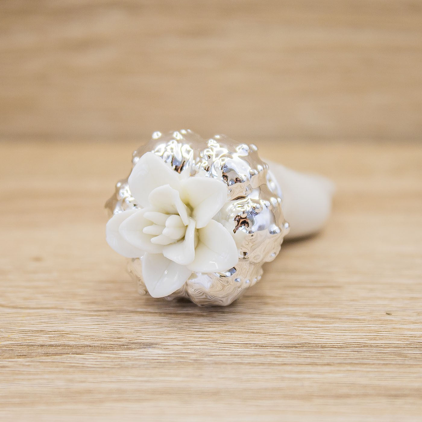 Corno Portafortuna Piccolo Argento Mandorle by Paben