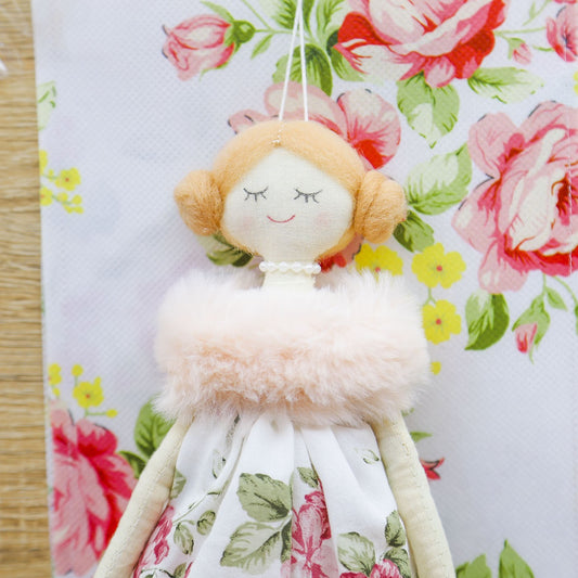 Bambola con Abito Floreale e Sacchetto con Rose Beccalli for Life