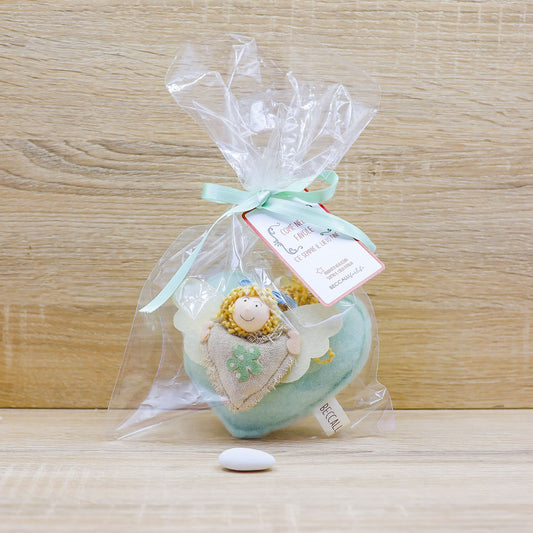 Cuore Verde Profumato, Angioletto e Sacchetto con Rose Beccalli for Life