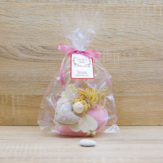 Cuore Rosa Profumato, Angioletto e Sacchetto con Rose Beccalli for Life