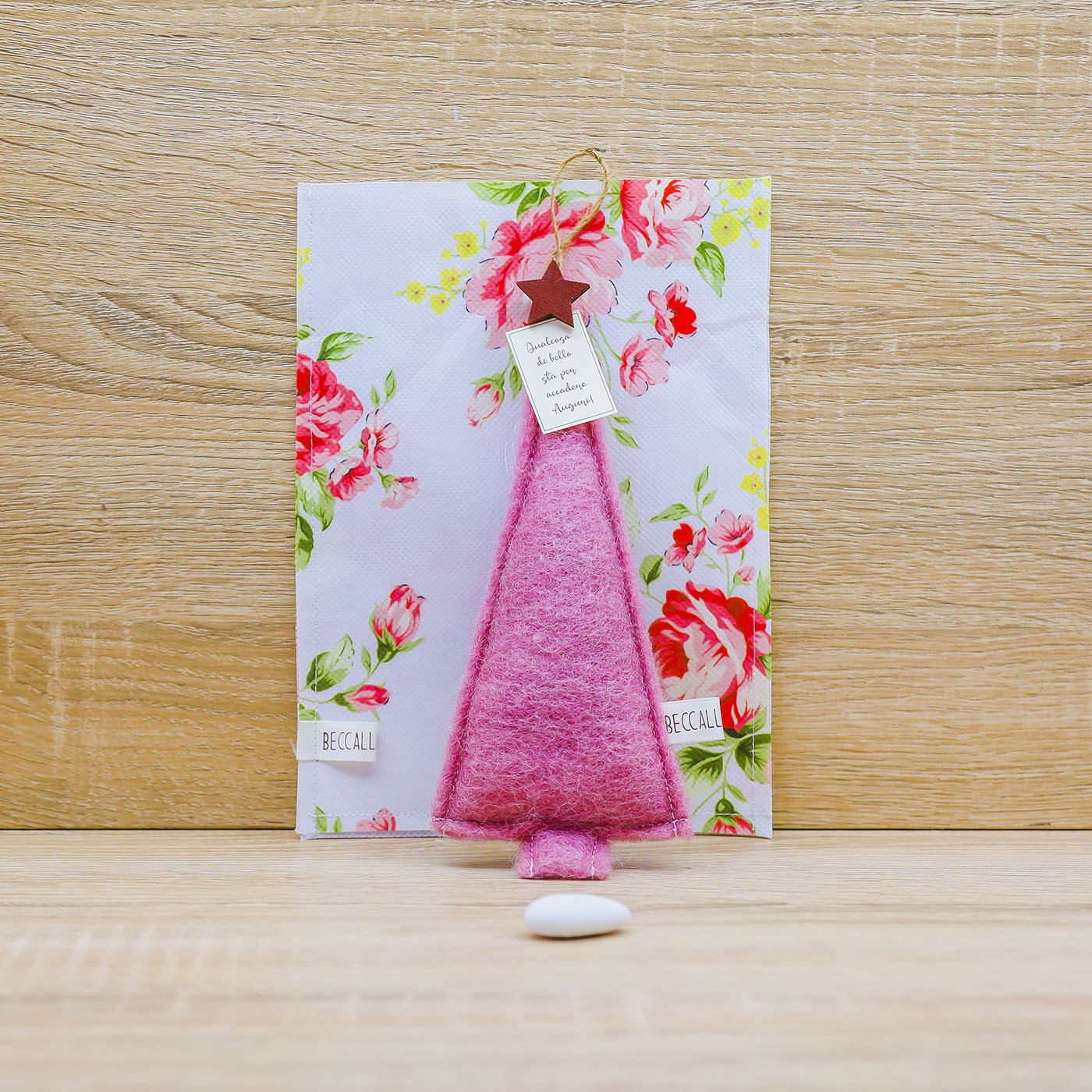 Abete Emozionale Fucsia, Sali Profumati e Sacchetto con Rose Beccalli for Life