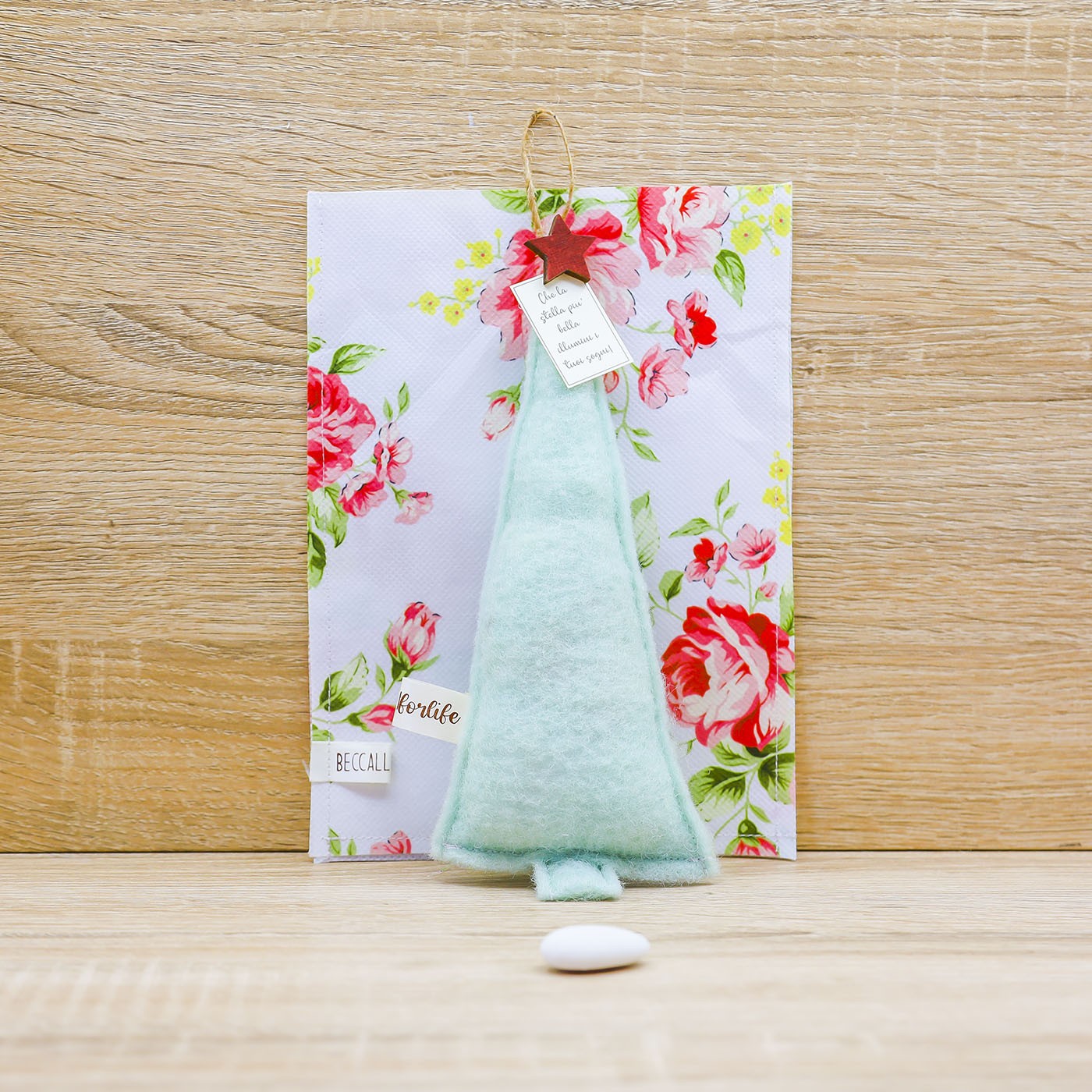 Abete Emozionale Verde, Sali Profumati e Sacchetto con Rose Beccalli for Life