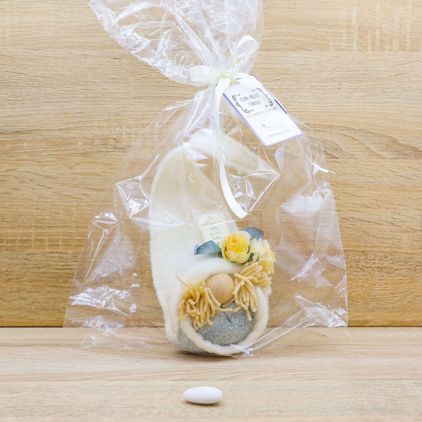 Folletto Bianco e Verde, Sali Profumati e Sacchetto con Rose Beccalli for Life