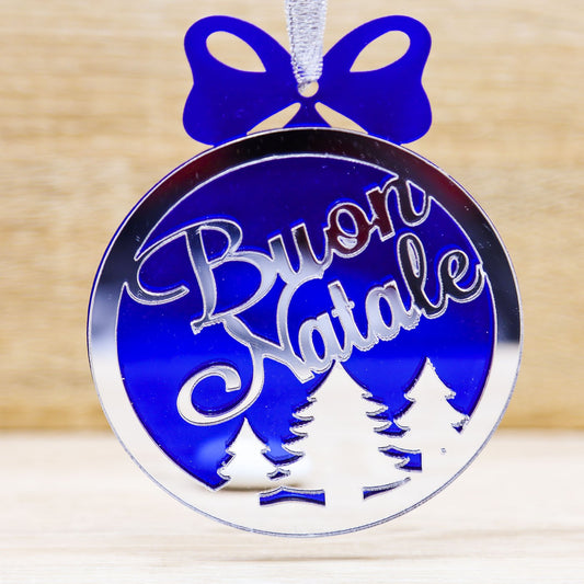 Palla di Natale Blu e Argento