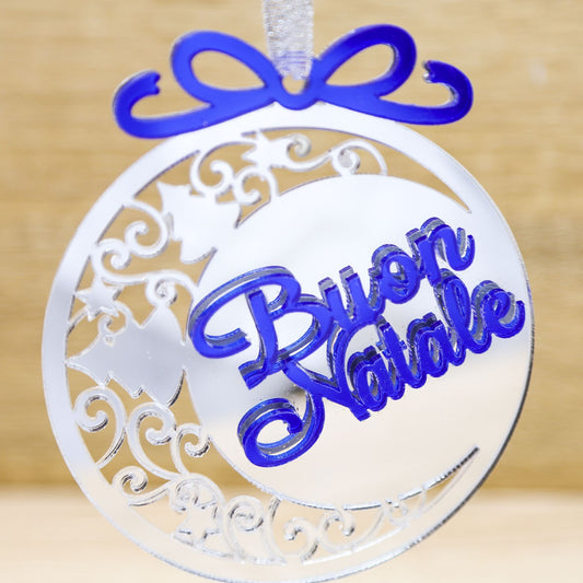 Palla di Natale Argento e Blu