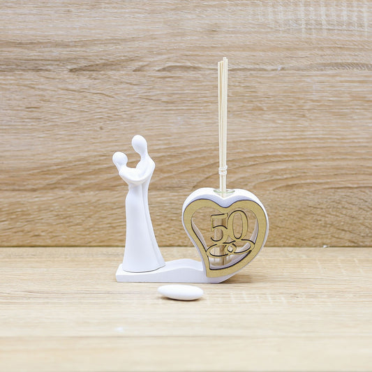 Profumatore Cuore con 50 e Coppia Sposi
