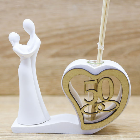 Profumatore Cuore con 50 e Coppia Sposi