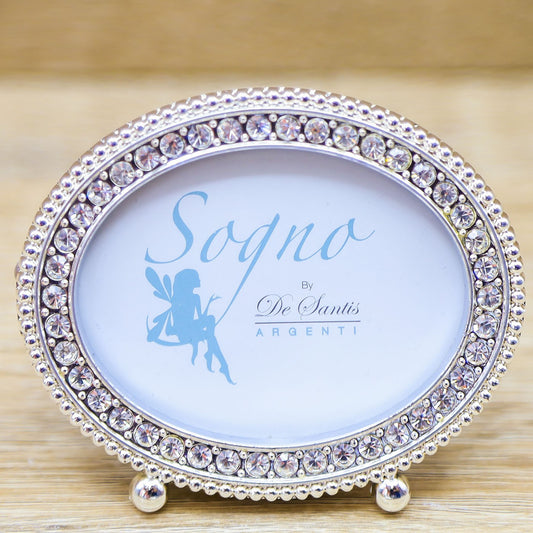 Portafoto Piccolo Ovale con Strass De Santis Argenti