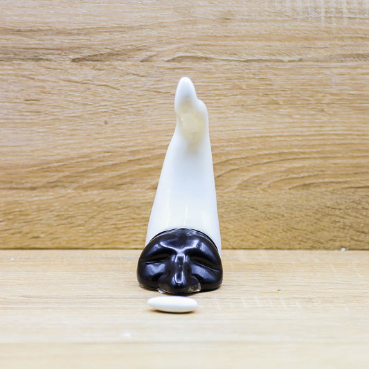Profumatore Corno Bianco con Maschera Pulcinella Porcellana di Capodimonte