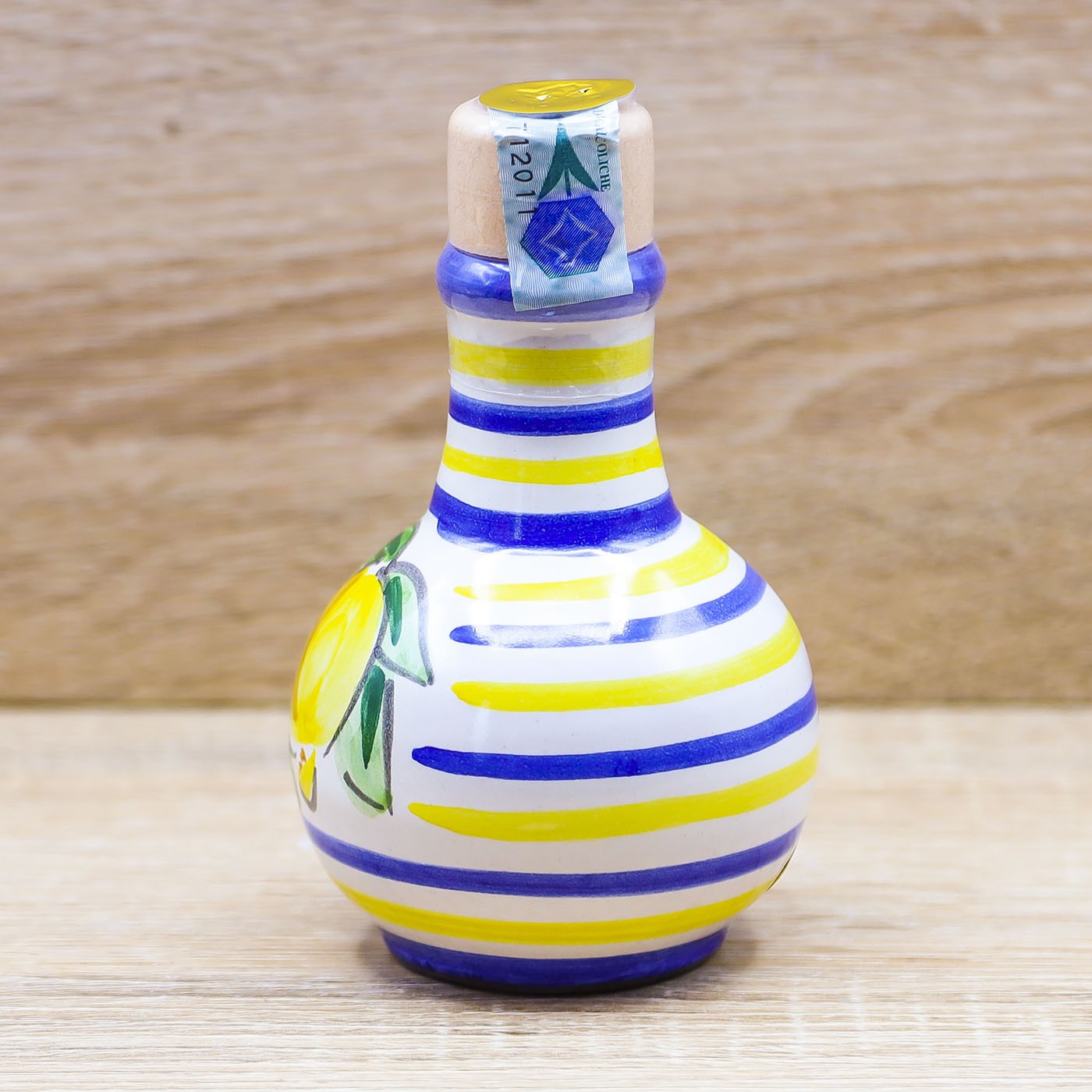 Bottiglia Media Tonda Limoncello decoro Vietrese Il Borgo di Vietri