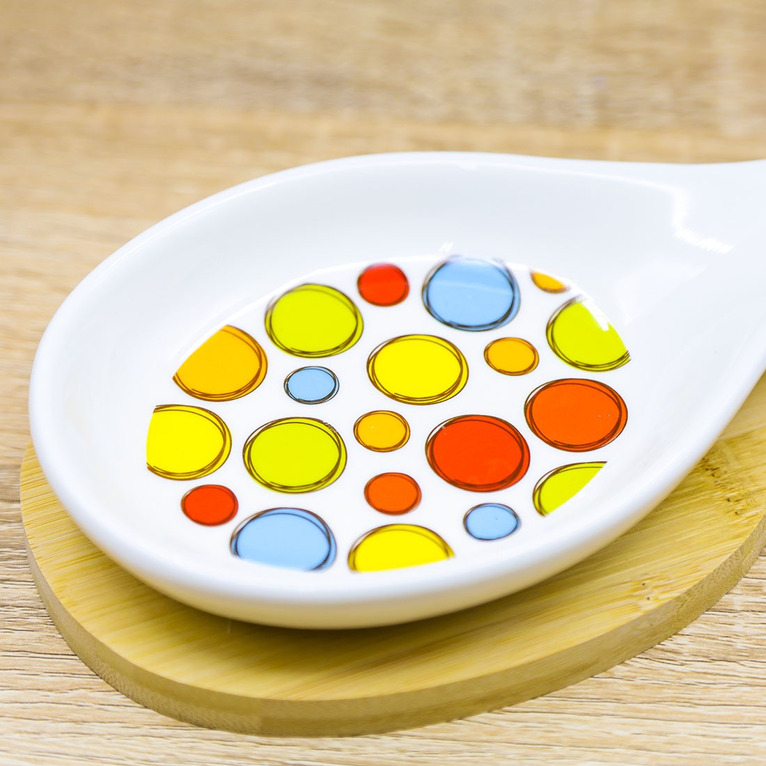 Poggia Mestolo con Bolle Colorate "Caffettino" Cuore Matto